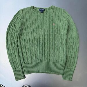 Vintage European Ralph Lauren green cable knit sweater knitwear